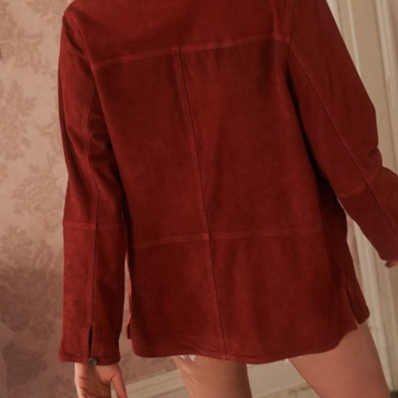 Free People Maya Suede Shirt Jacket in Caramel. - Picture 2 of 7